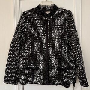 Chico's Black and White Textured Blazer